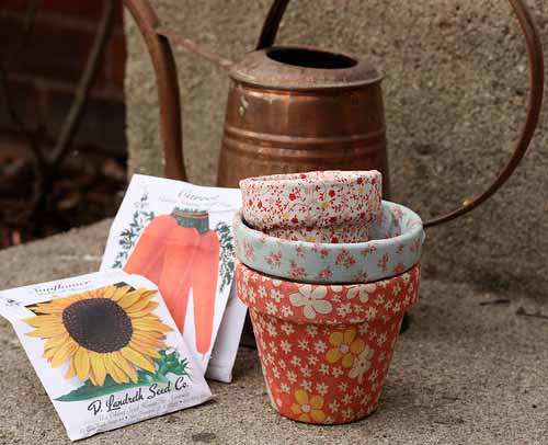 How to Decorate Flower Pots with Fabric