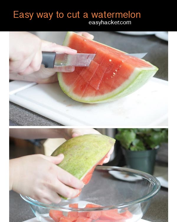 easy way to cut watermelon