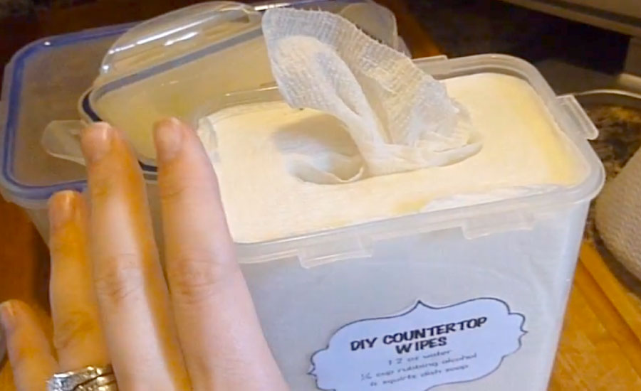 homemade disposable disinfectant wipes